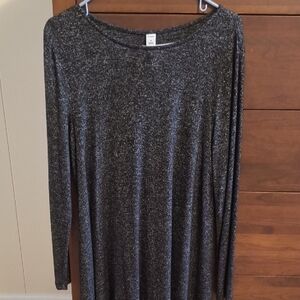 Old Navy Dark Gray Knit Long Sleeve Dress, Size M